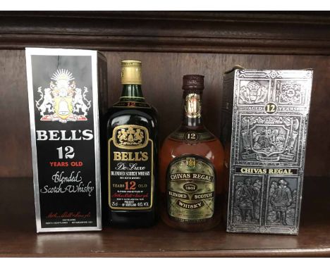 BELL'S DE LUXE 12 YEARS OLD
Blended Scotch Whisky. 
75cl, 40% volume, in carton. 
CHIVAS REGAL 12 YEARS OLD
Blended Scotch Wh