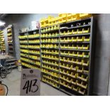 (Lot) Shelves w/ Assorted Yellow Bins