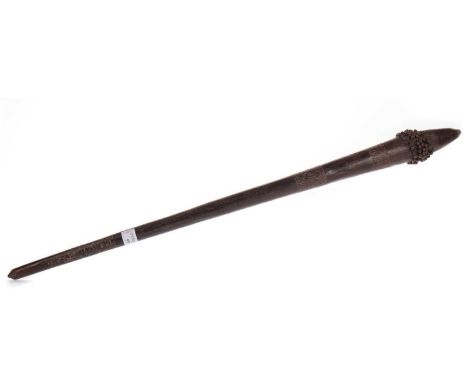 AUSTRALIAN ABORIGINAL 'PINEAPPLE HEAD' WAR CLUB, WADDY OR NULLA NULLA believed to be from South Queensland, the head set with