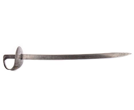 BRITISH 1845-PATTERN NAVAL CUTLASS, the steel blade stamped WD below broad arrow and further marks to forte, the guard mounte