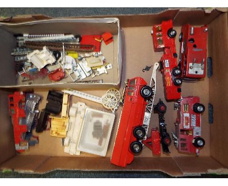 A collection of diecast model fire engines to include Dinky Merryweather Marquis firetender #285, Corgi Major Chug Pathfinder