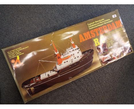 Amsterdam R/C Tug Boat kit model, scale 1:50, size when built 60 cm (high) x 105 cm (long) x 24.5 cm (beam), boxed (contents 