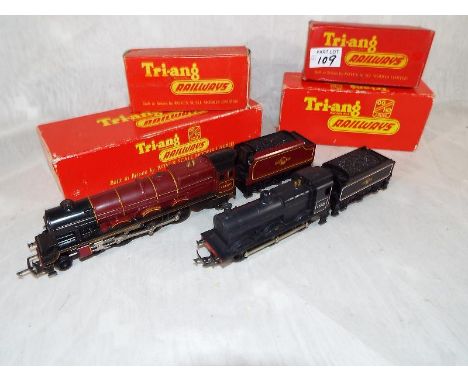 Model railways - two Triang OO gauge locomotives each with tenders comprising 4-6-2 The Princess Royal op no 46200, maroon li