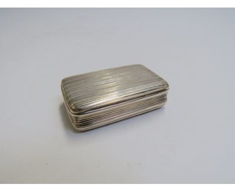 A Victorian Nathaniel Mills silver engine turned rectangular snuff box with gilt interior, Birmingham 1839, 5.5cm long, 35g 