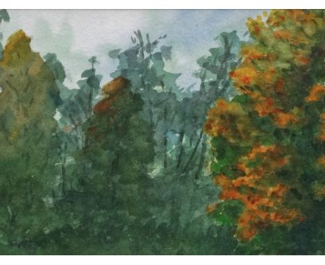 Evening Light, Beaulieu Garden, Lincoln Mass. USA Watercolour Initialled F.K.B. Dated 12th October 1991 Framed and glazed Pic