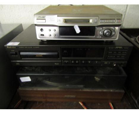 TECHNIKS COMPACT DISC PLAYER MODEL SL-PG200A, TOGETHER WITH A FURTHER SONY MINI DISC DECK MODEL MDS-S40 AND A PIONEER RECORD 