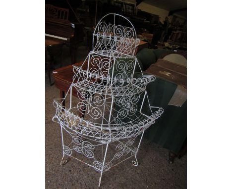 VICTORIAN STYLE THREE TIER WIRE WORK PLANTER    