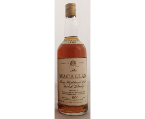 Macallan Pure Highland Scotch whisky bonded 1961 80 proof 75cl CONDITION REPORT: We hold a licence to sell intoxicating liquo
