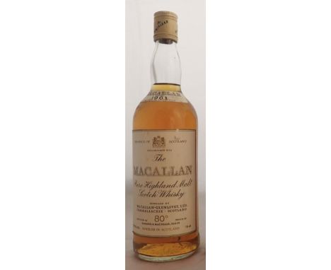 Macallan Pure Highland Scotch whisky bonded 1961 80 proof 75cl CONDITION REPORT: We hold a licence to sell intoxicating liquo