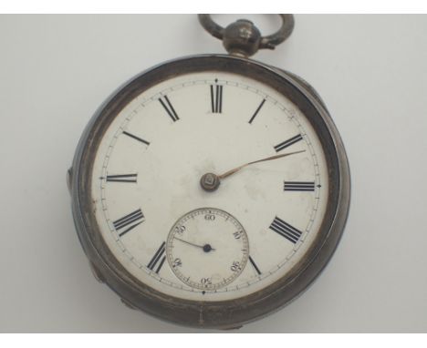 935 silver cased Illinois Watch Co pocket watch A/F CONDITION REPORT: This item has no crystal and is lacking fingers, the wa