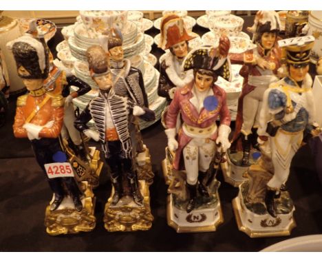 Eight various ceramic military figurines ( all A/F )