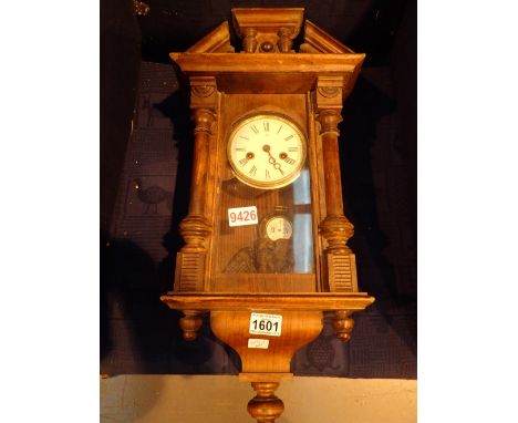 Mahogany wall clock with eagle finial 
