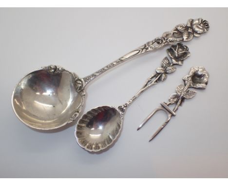Two 800 silver spoons and one silver fork