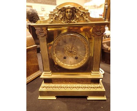 Brass bracket mantel clock