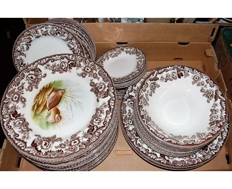 A part Spode dinner service in the Quail pattern