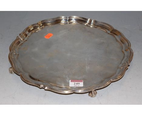 A George V silver salver, with piecrust rim, 29.2oz, maker R&amp;S Garrard &amp; Co, London 1926, dia.31cm