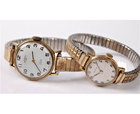 A lady's Rotary wristwatch and a lady's Bulova wristwatch, both with expanding bracelets (2)