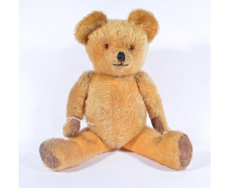 Chad Valley plush teddy bear, c1940s, 60cm.