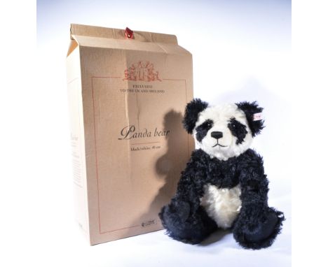 Modern Steiff teddy bear, Panda Bear from Peter Jones, edition of 2000 with growler, boxed.