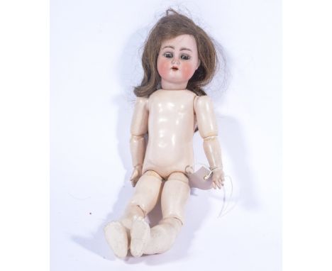Kammer & Reinhardt bisque head doll stamped Simon and Halbig, open mouth and sleepy eyes, composition body, 36cm tall, no clo