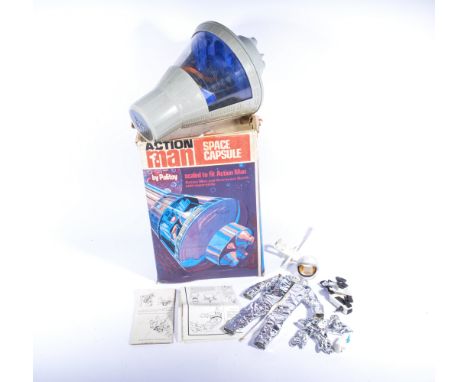 Action Man Space Capsual model, by Palitoys, with spaceman clothing outfit and parts, in original box.