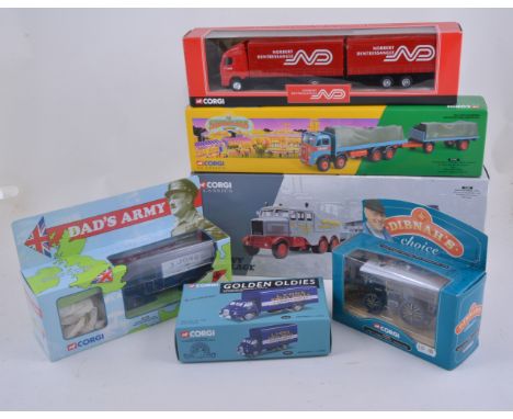 Modern diecast model construction vehicles and commercial vehciles, including Siku crane truck, Corgi Sunter Bris LTD 17602, 