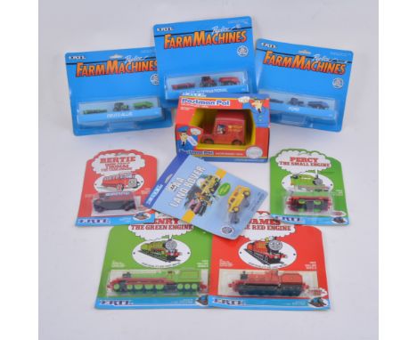 Ertl Toys, Postman Pat car boxed, Thomas the Tank Engine models all in sealed in blister packs, along with a selection of far