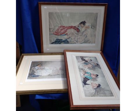 SIR WILLIAM RUSSELL FLINT; 'THE GIRL FROM ORIO' PRINT with 'Five Studies of Cecilia' and another similar 