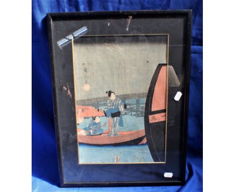 A JAPANESE WOOD BLOCK PRINT some damage