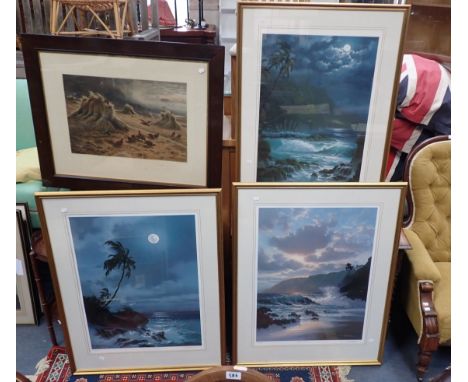 ROY GONZALEZ TABORA, VIEWS OF HAWAII three signed limited edition prints, Silver Trail, Island Rapture and another, each 79 x