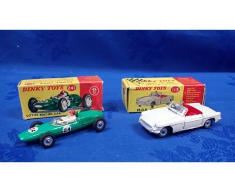 DINKY TOYS 'LOTUS RACING CAR' AND M.G.B SPORTS CAR' 