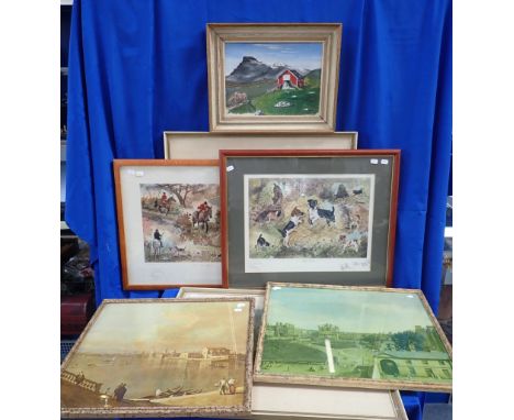 AFTER GILLIAN HARRIS: 'STILL TO BE IN ENGLAND?', A HUNTING PRINT no. 432/850, signed by the artist, another; 'Holy terrors' a