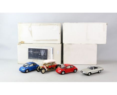 Franklin Mint Scale Model Cars 1:24, to include: XN59 Rolls Royce - Silver; XN60 the 1910 Rolls Royce balloon roadster; XP73 