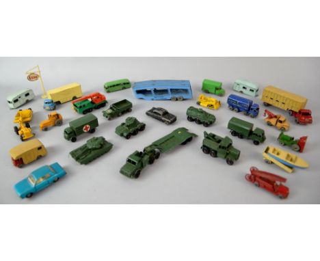 Moko Lesney Matchbox 1-75 series military and other vehicles  including  64 Scammel, 67 Armoured Car,  Majpr Pack 3 Antar , 9