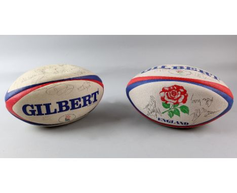 Rugby - Large collection of signed items including two signed rugby balls, England Five Nations multi signed print by the pla