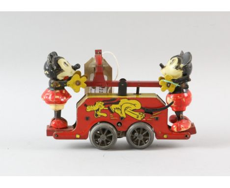 Wells Brimtoy O Gauge Mickey Mouse Hand Car No.300 19cm