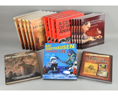 Ray Harryhausen - 17 signed books on Ray Harryhausen and all out of print including 'The Art of' signed by Ray Harryhausen, D