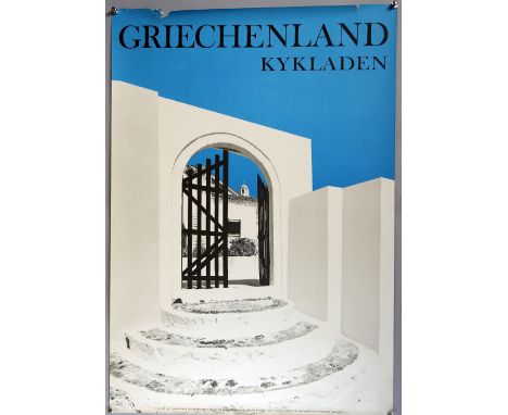 9 Greece related Vintage Travel posters, various designs, rolled, 27 x 39 inches (9)