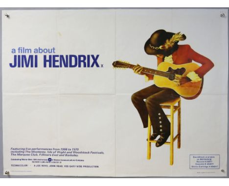 A Film About Jimi Hendrix (1973) British Quad film poster, folded, 30 x 40 inches