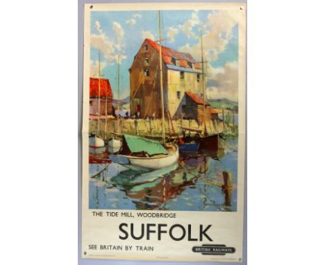 Suffolk - The Tide Mill, Woodbridge - British Railways Vintage Travel poster by Jack Merriott, Printed by Jordison & Co. Lond
