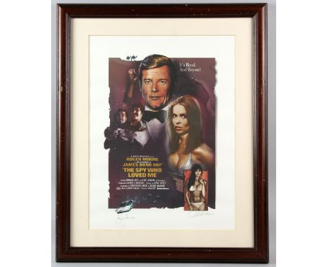James Bond - 'The Spy Who Loved Me' - Limited edition print, 462/1500 signed by Roger Moore and the artist Jeff Marshall, fra