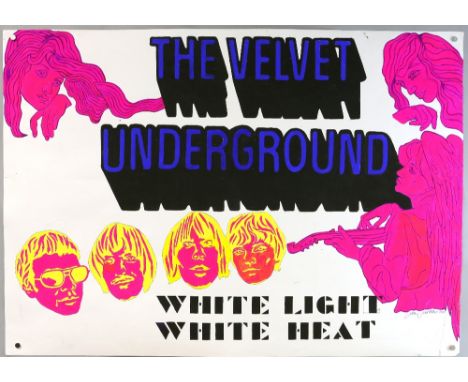 The Velvet Underground 'White Light White Heat' - Original painted artwork by John Judkins, signed & dated 1970, flat, 23.5 x