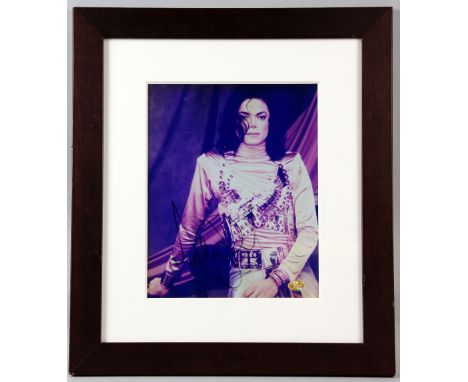 Michael Jackson - Signed 10 x 8 inch colour photograph, framed.Provenance: With certificate of authenticity, hologram and sig