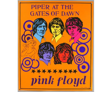 Pink Floyd 'Piper At The Gates of Dawn' - Original painted artwork by John Judkins, signed & dated 1968, flat, 23.5 x 28 inch