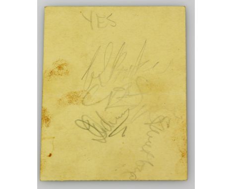 YES - Autographed ticket, for Crystal Palace Garden Party, Sat 31st July 1971 signed in pencil to the reverse by 4 of the ban