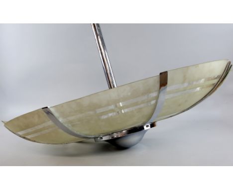 Cinema - Circle Foyer Chrome and Glass pendant light fitting