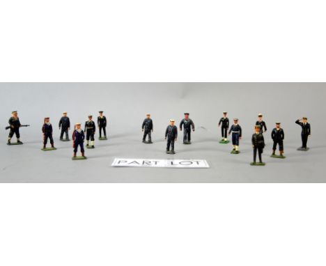 Britain's and other lead figures of  Sailors x15 and a Vosper, model fast patrol boat scale complete with Captain 1/32 with 2