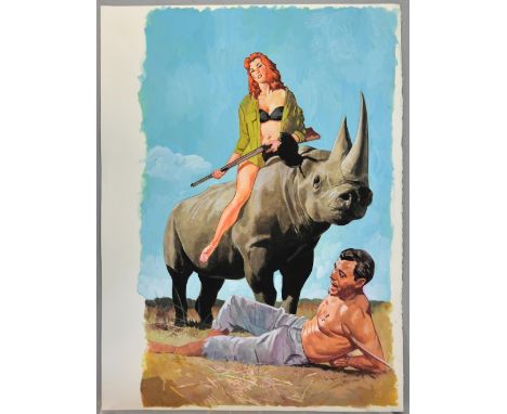 Jack Magazine - Original artwork  for Issue 2 from 2002, artwork by Mike Bell with a print of final cover design, 16 x 21 inc