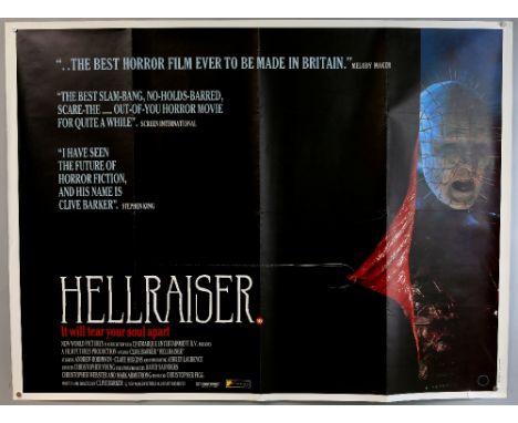 Seven British Quad film posters, Hellraiser, Cocoon, The Gate, Phantasm II, & others, folded, 30 x 40 inches (7)