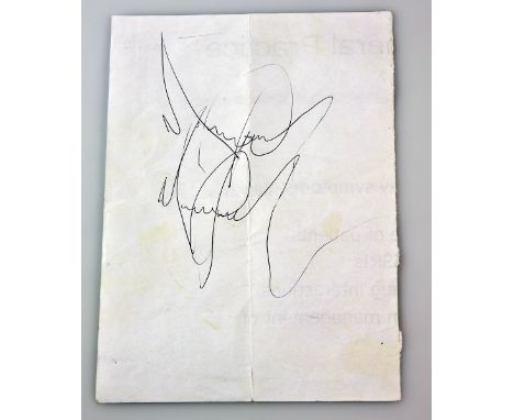 Michael Jackson - Two signatures signed on the reverse of a white page, 6 x 8 inches approx.Provenance: The vendor obtained t